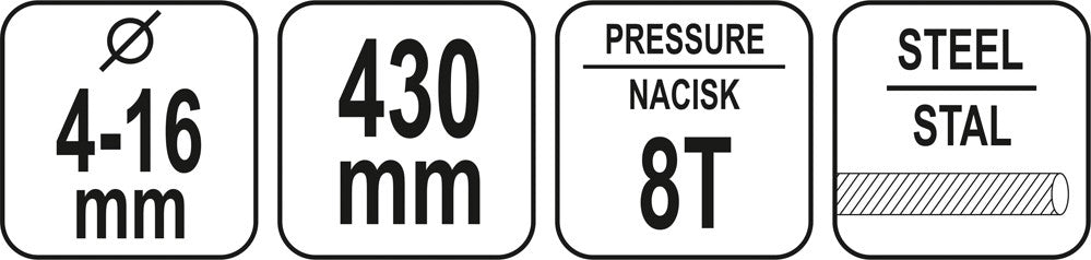 Rankinės žirklės hidraulinės | 4-16 mm | 8 t. (YT-22871)