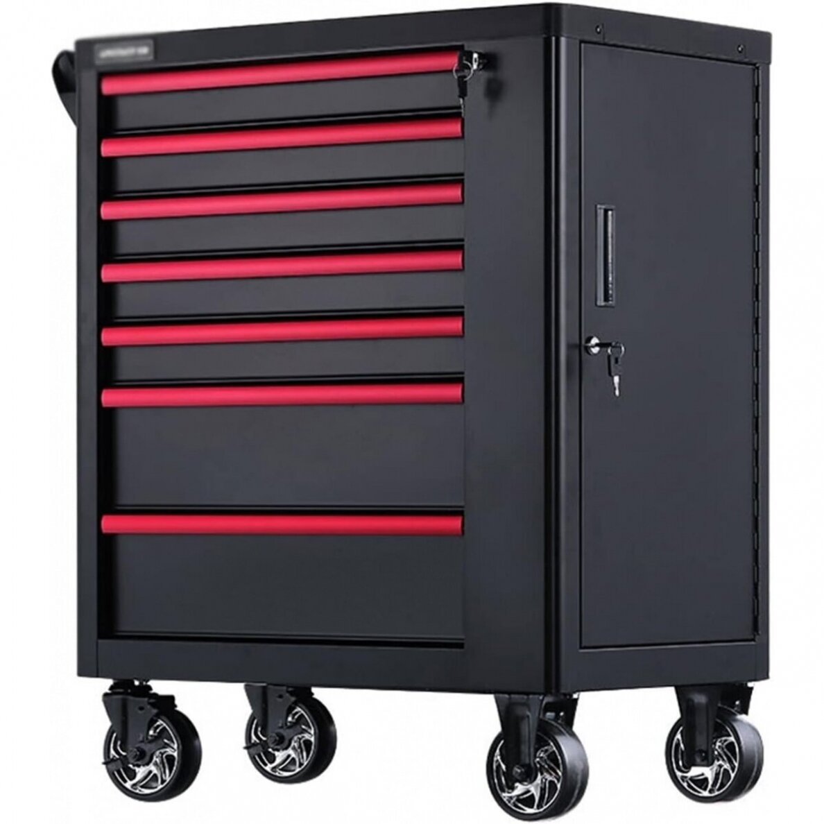 Įrankių spintelė ant ratukų | 7 stalčiai | 1 šoninės durys | tuščia (SLTC7A)