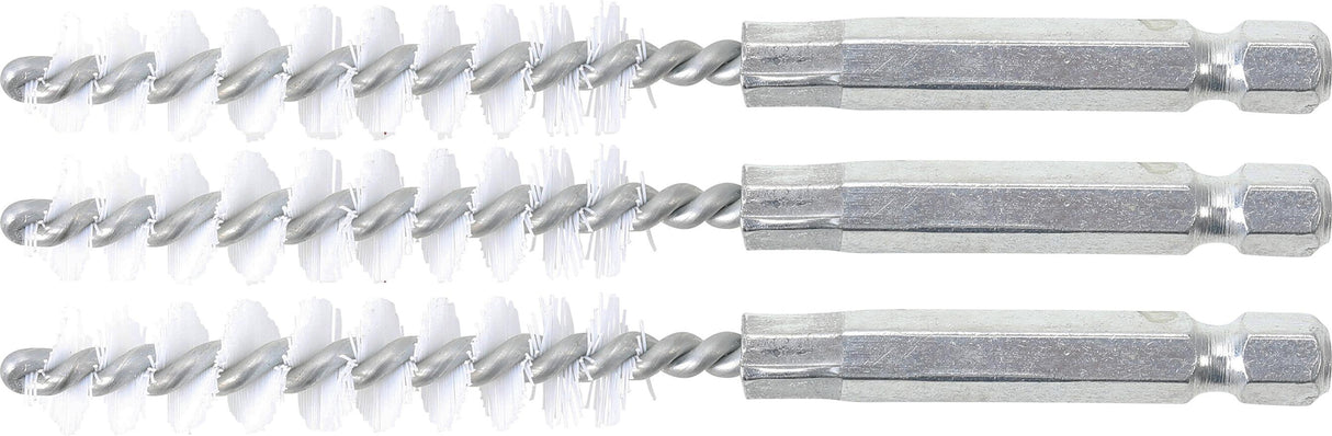 Nailono šepečiai vamzdeliams | 10 mm | 6,3 mm (1/4") | 3 vnt. (3078-10-N)