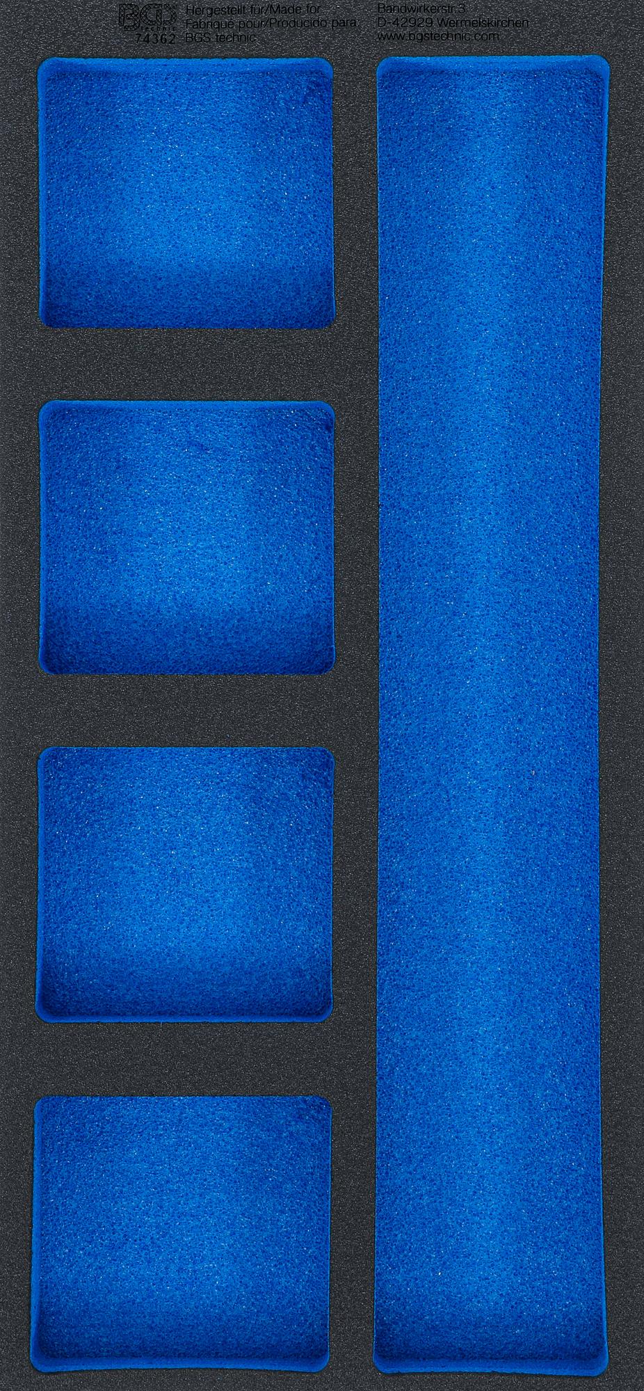 Įrankių dėklas 1/3, tuščias: 5 laikymo skyriai | 408 x 189 x 32 mm (74362)