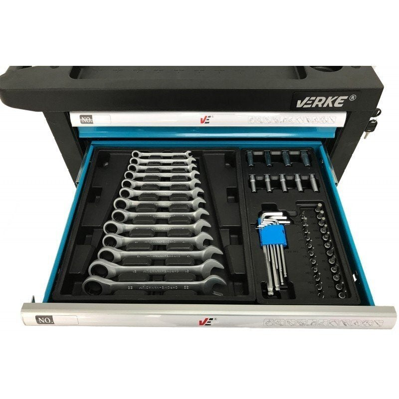 Įrankių spintelė ant ratukų | su įrankiais | 7 stalčiai (H7005)