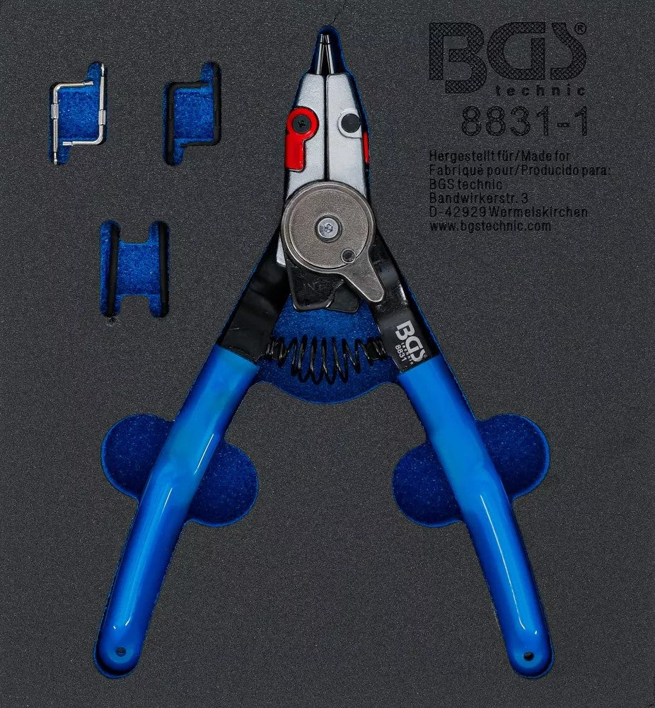 Replės žiedams su perjungimu | išoriniams / vidiniams žiedams | keičiami antgaliai | 180 mm (8831-1)