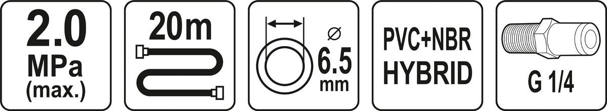 Pneumatinė žarna | Hybrid | 6,5 mm x 20 m (YT-24231)