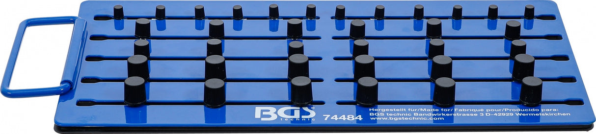 Magnetinė lenta | su išoriniais kvadratais | 36 galvutėms | 6.3 mm (1/4") / 10 mm (3/8") / 12,5 mm (1/2") (74484B)