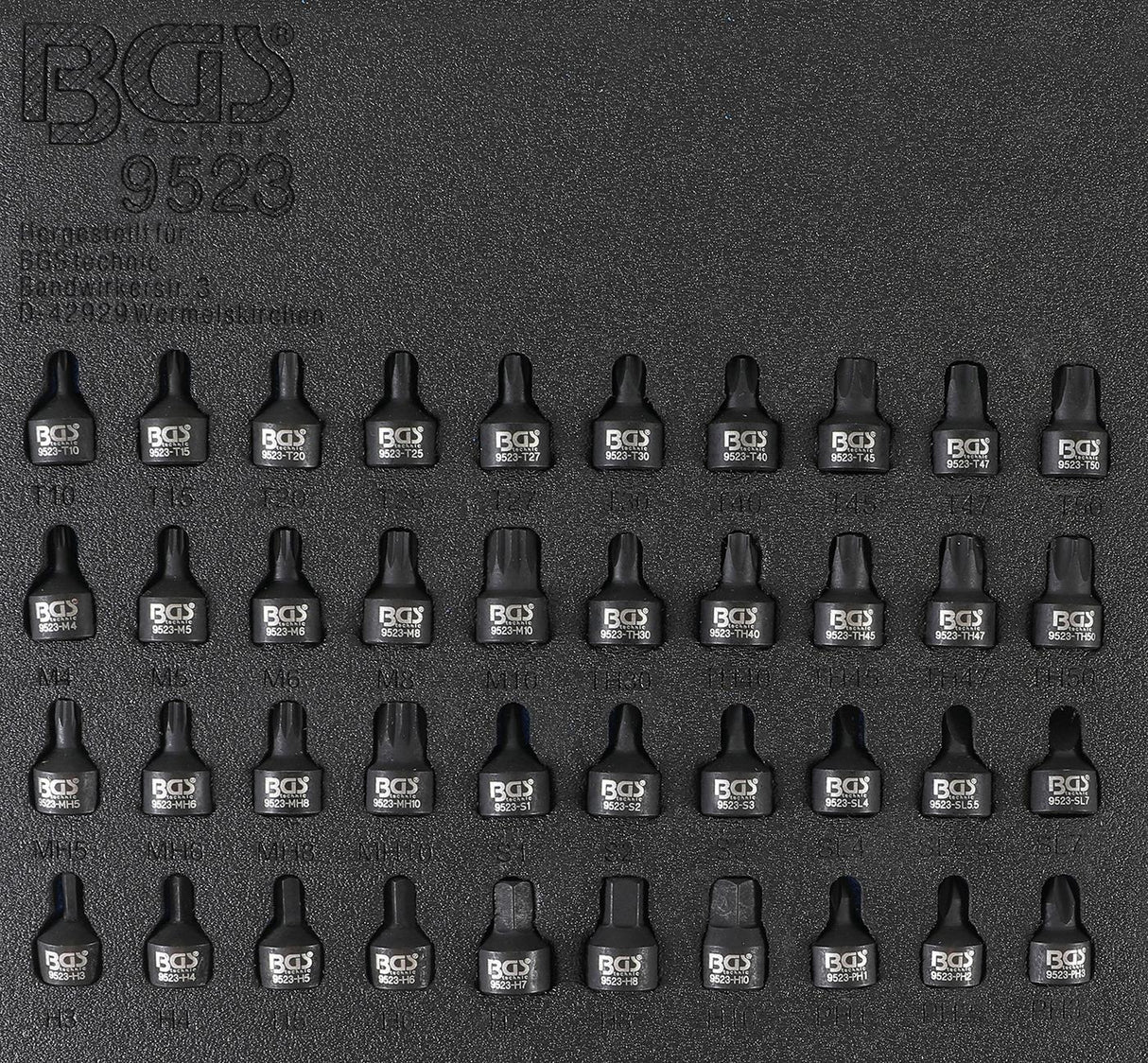 Smūginių antgalių rinkinys | 6.3 mm (1/4") | 40 vnt. (9523)