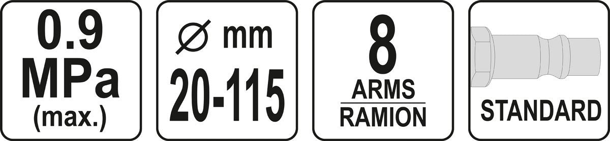 Įrankis pusašių gumoms uždėti | pneumatinis (YT-06063)