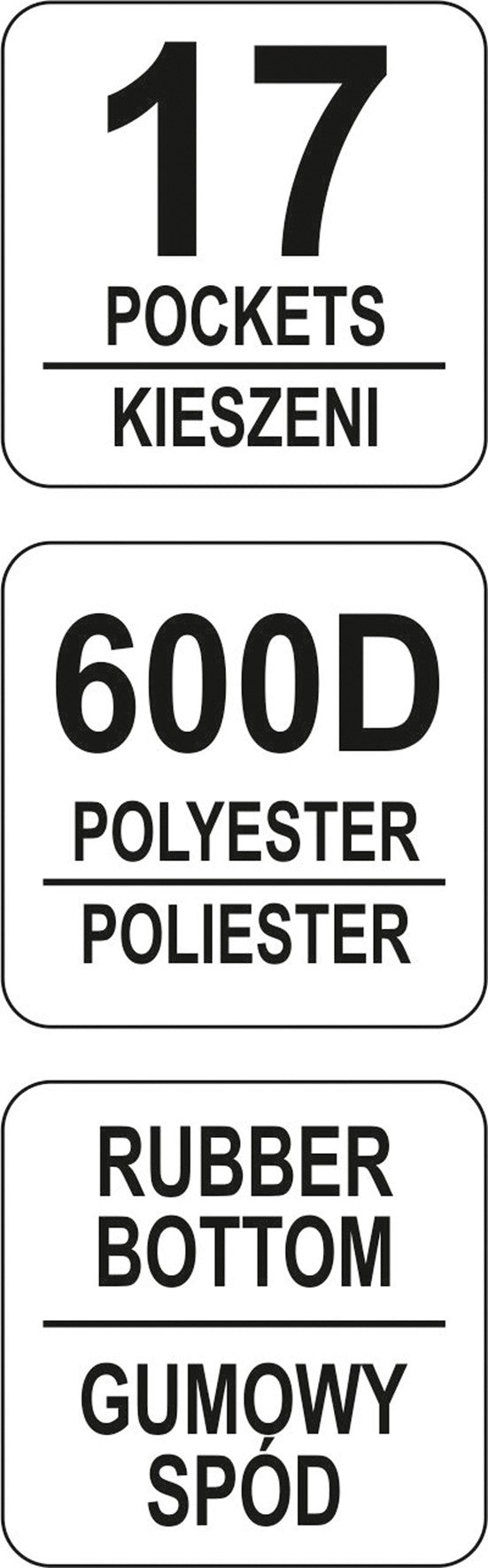 Krepšys įrankiams su guminiu korpusu 15" | 15 kišenių (YT-74360)