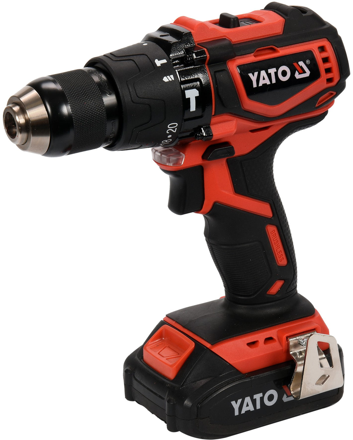 Akumuliatorinis bešepetėlinis gręžtuvas / suktukas | su rinkiniu 18V, 2 akum. | 126 vnt. (YT-44250)