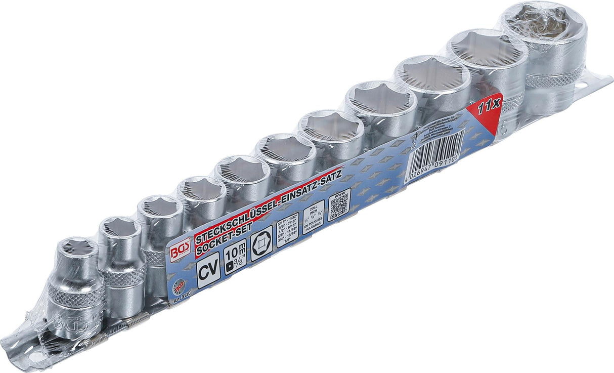 Galvučių rinkinys, šešiakampės | 10 mm (3/8") | 5/16" - 7/8 "| 11 vnt. (9110)