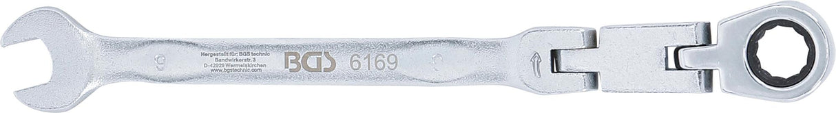 Kombinuotas raktas su terkšle | dvigubas šarnyras | 9 mm (6169)