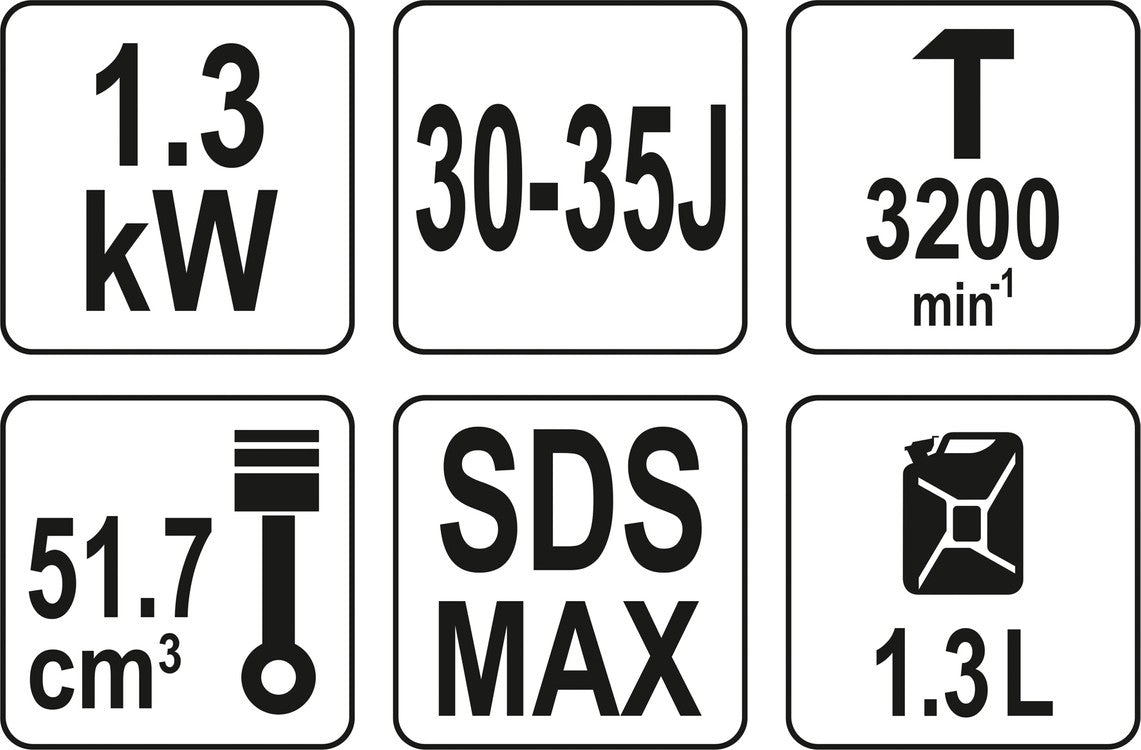 Benzininis griovimo plaktukas | 45J | SDS MAX (YT-82138)