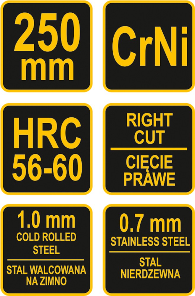 Žirklės skardai dešininės | 250 mm (48081)
