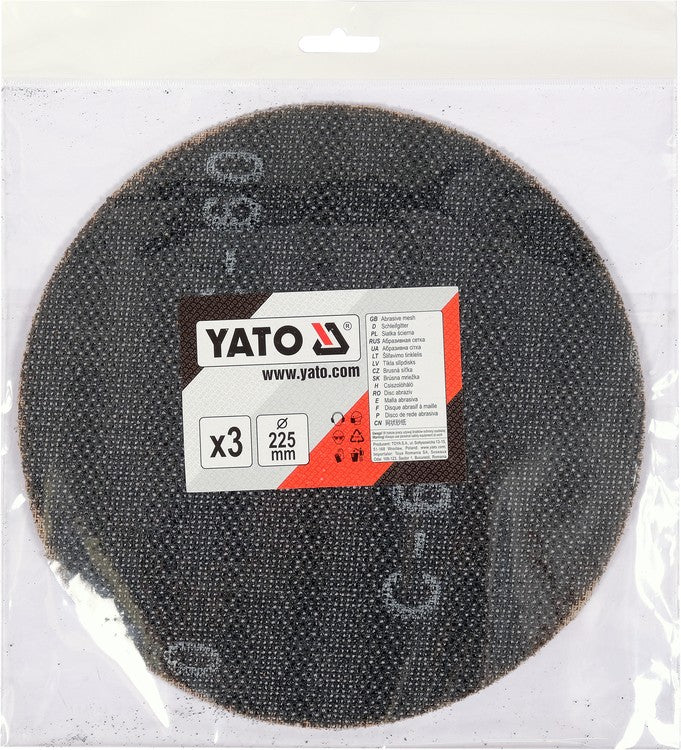 Abrazyvinis tinklinis diskas su Velcro | P60 | 225 mm | 3 vnt. (YT-845803)
