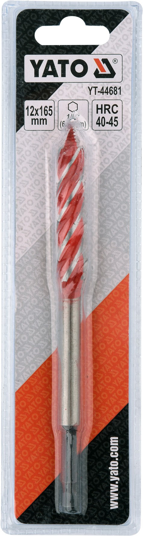 Spiralinis grąžtas medžiui | su hex (1/4") galu | 12 mm (YT-44681)