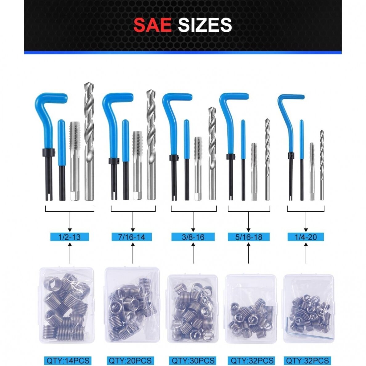 Sriegio remonto rinkinys | M5 - M12 | HSS4241 | 320 vnt. (SK091320)