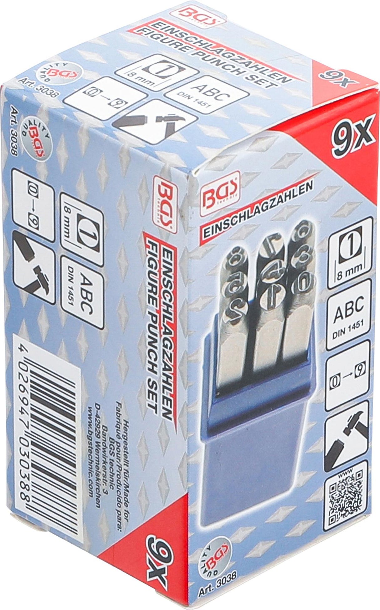 Skaičių išmušėjų rinkinys | 8 mm (3038)