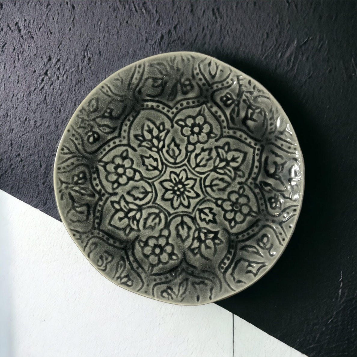 Lėkštė MOSH | pilka | blizgi | keramika | Ø22CM (69994)