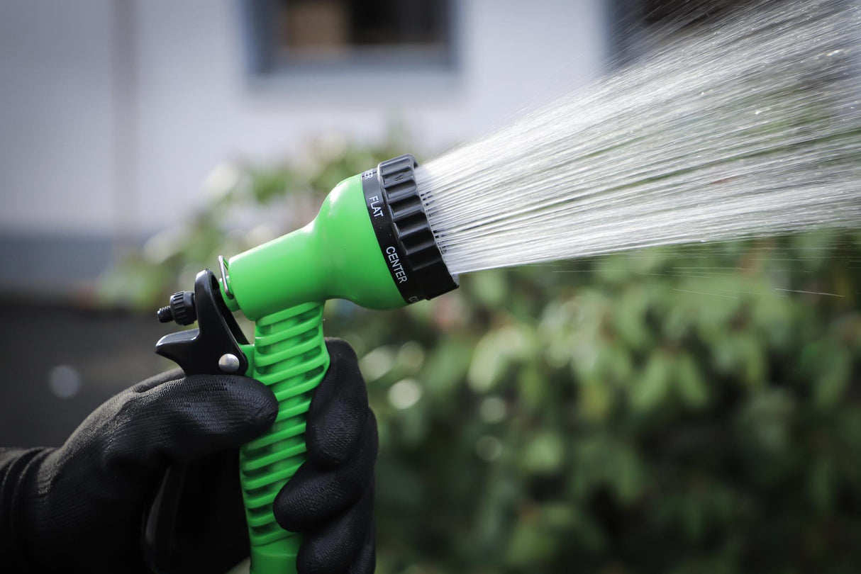 Vandens žarna | Tekstilė | lanksti | su rankiniu dušu su 7 funkcijomis | 3 - 10 m (70903)