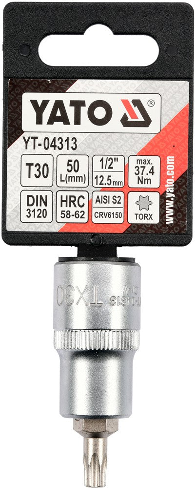 Antgalis įpresuotas į galvutę 1/2", T30 x 55 mm (YT-04313)