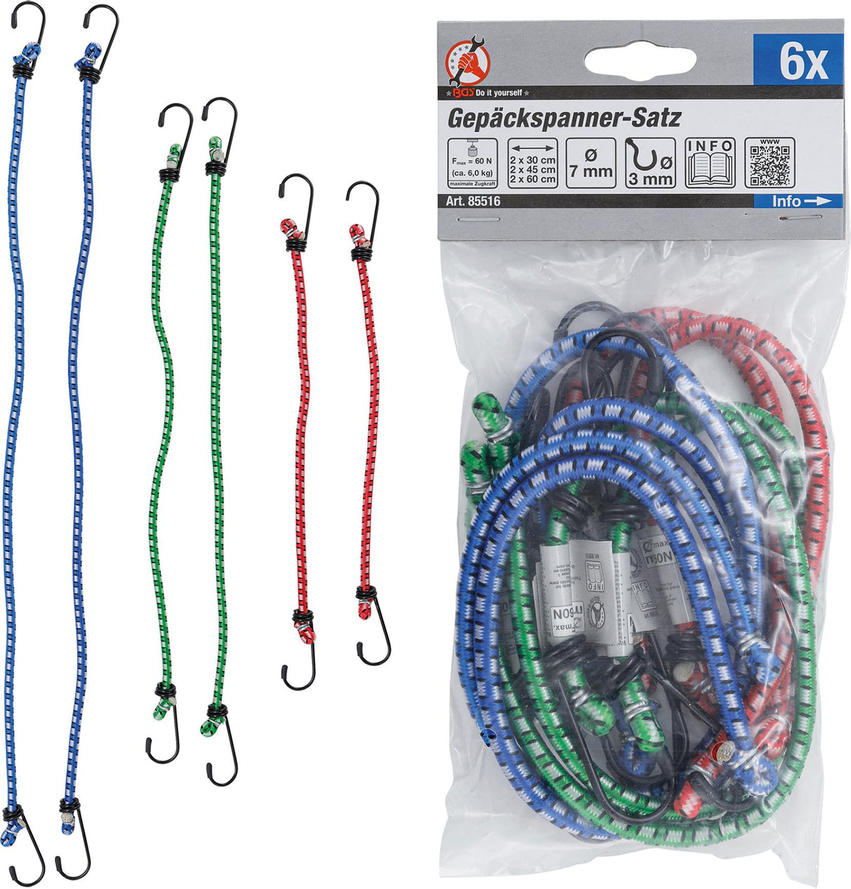 Bagažo diržų rinkinys | 3000/4500/6000 mm | 6 vnt. (85516)