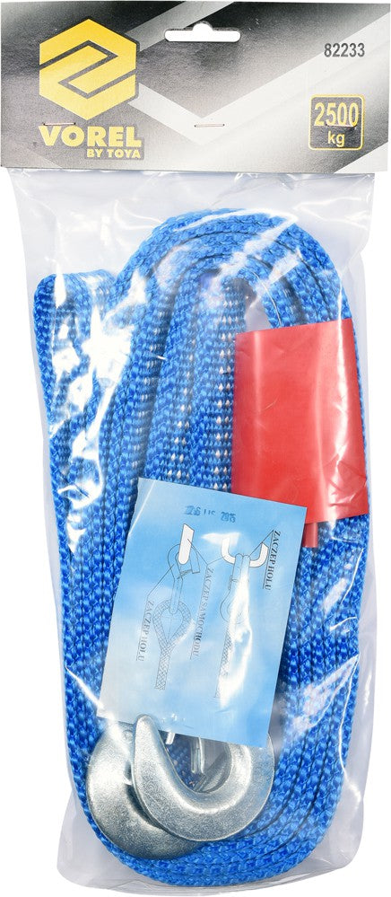 Buksyras juostinis su kabliais | 4 m | 2,5 t (82233)