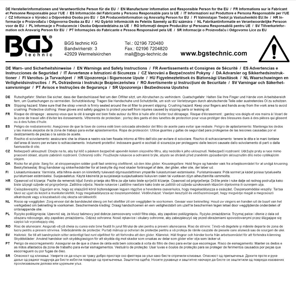 Atsarginė juosta filtro raktui BGS 1028 (1029)