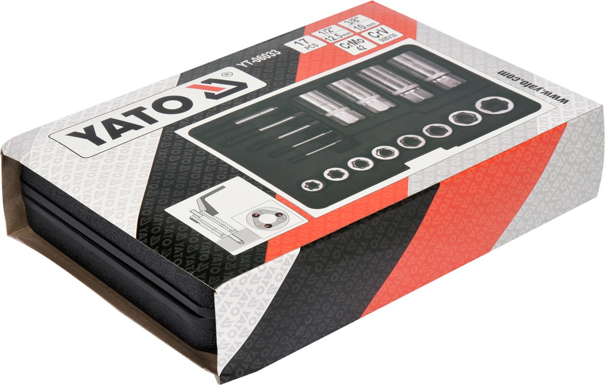 Sraigtinių galvučių ir smeigių išsukėjų rinkinys | 17 vnt. (YT-06033)