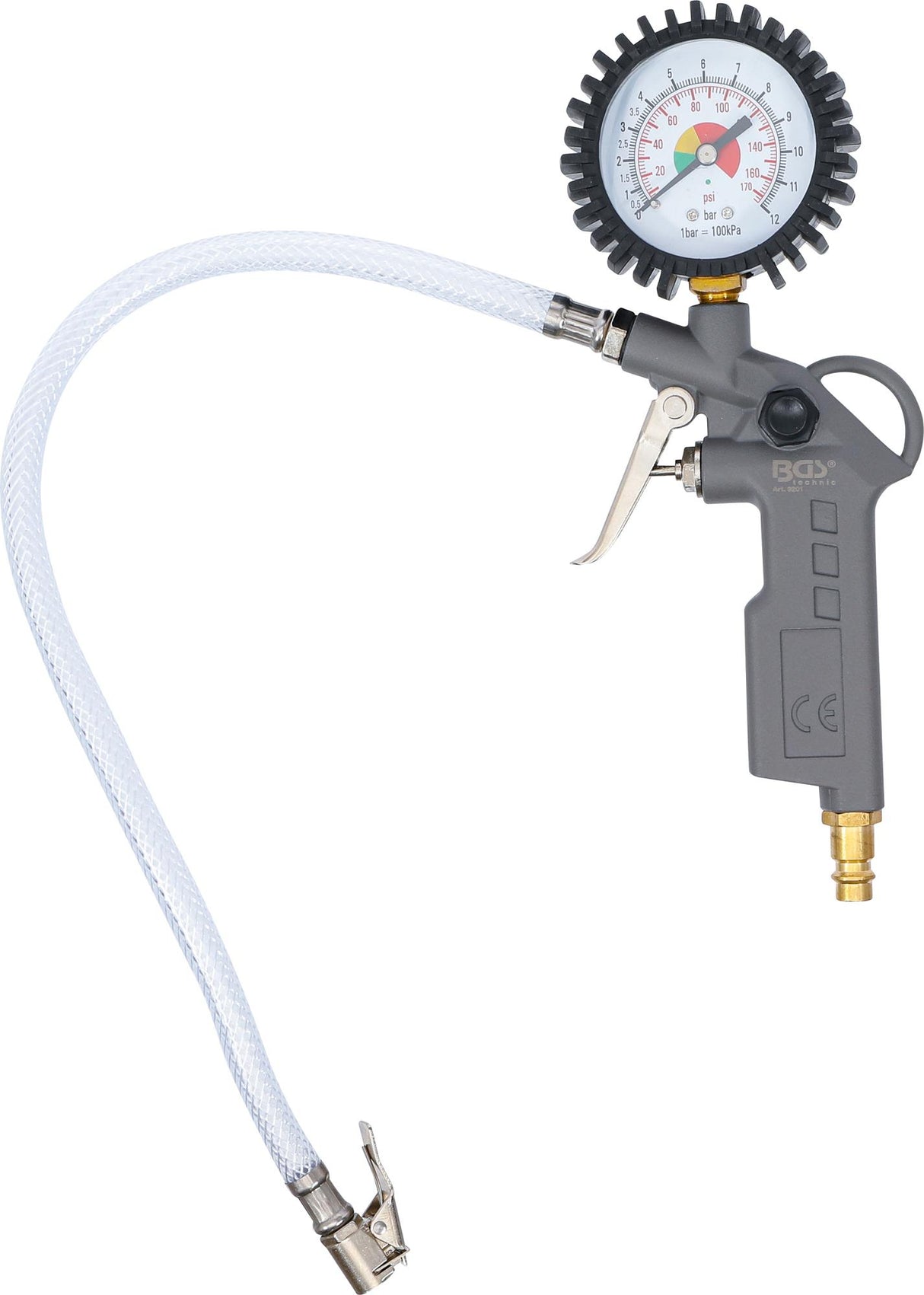 Pripūtimo pistoletas su manometru | 0 - 8 bar (3201)