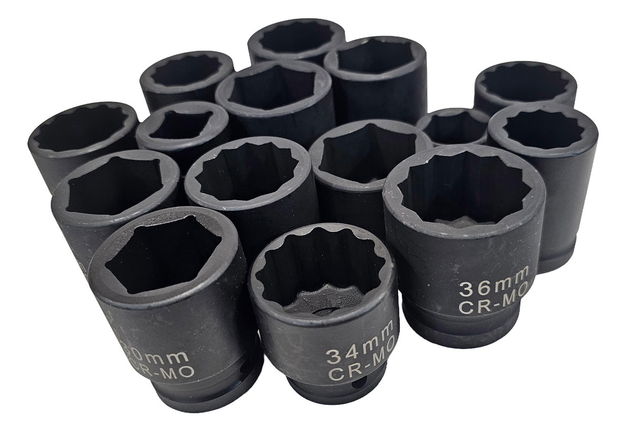 Galvutė smūginė | 12 kampų | 20 mm (3/4") | 34 mm (S34-34B)