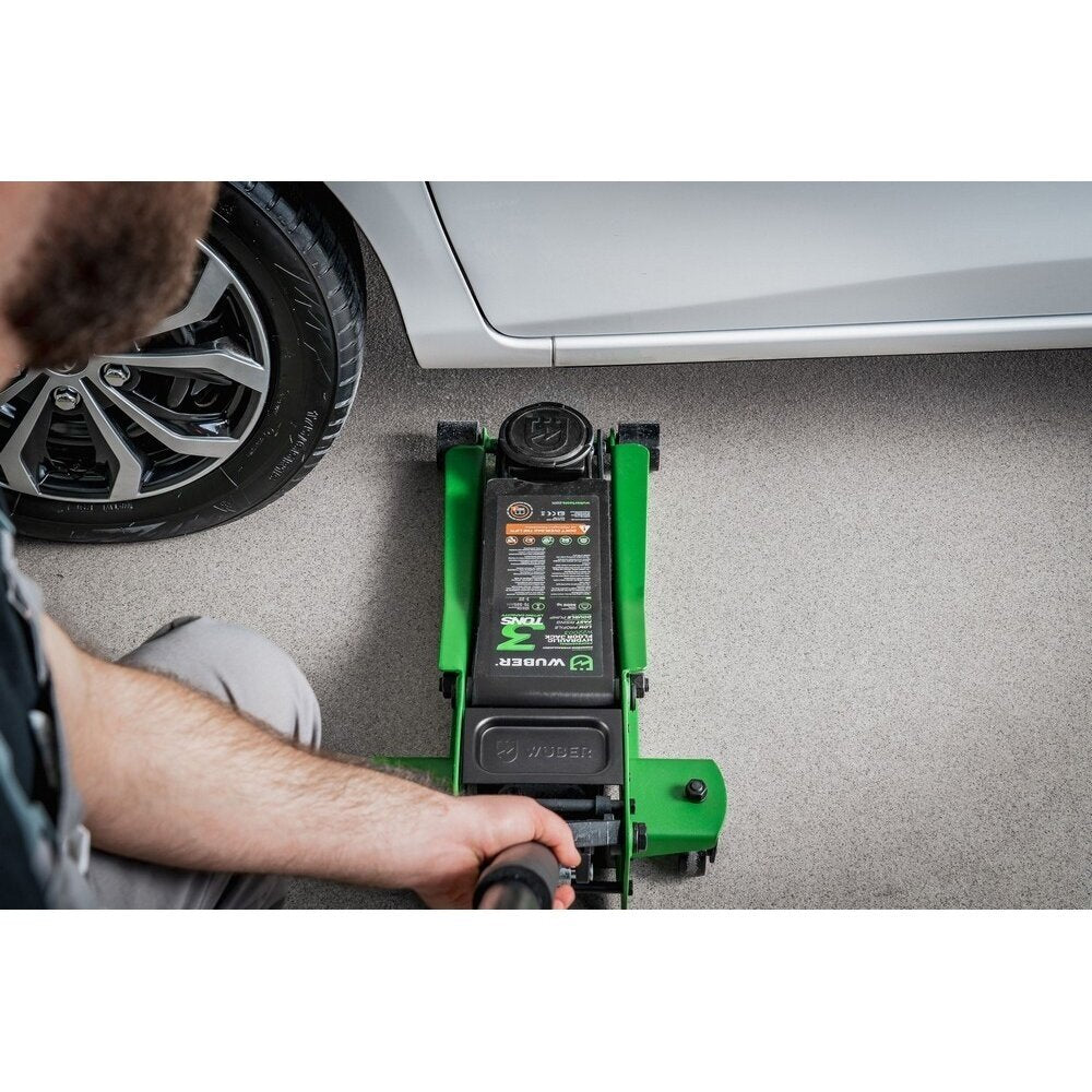 Domkratas su ratukais | žemo profilio | dvigubas stūmoklis | 65- 500 mm | 3.5 t (FJ25-C)