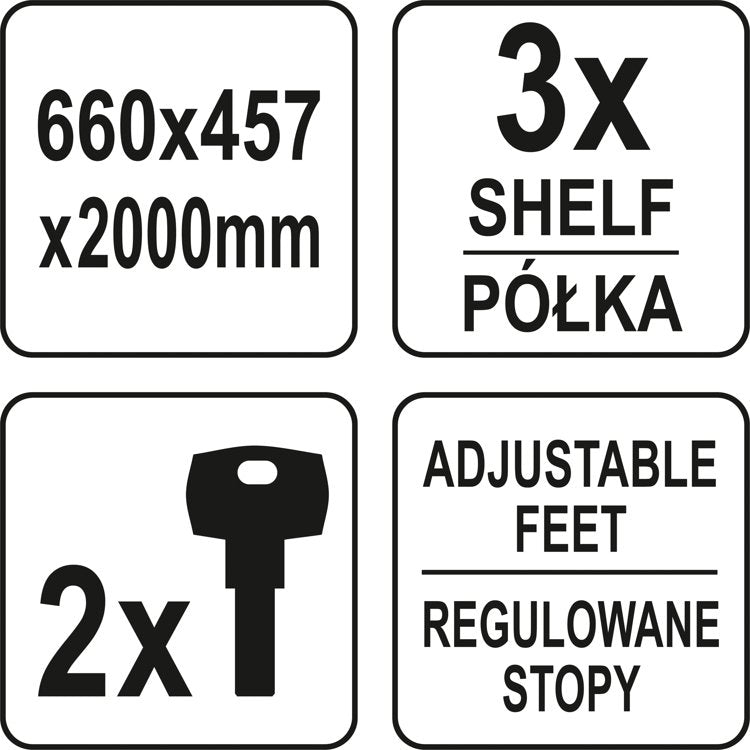 Spintelė dirbtuvėms aukšta | 66 x 45.7 x 200 cm (YT-08931)