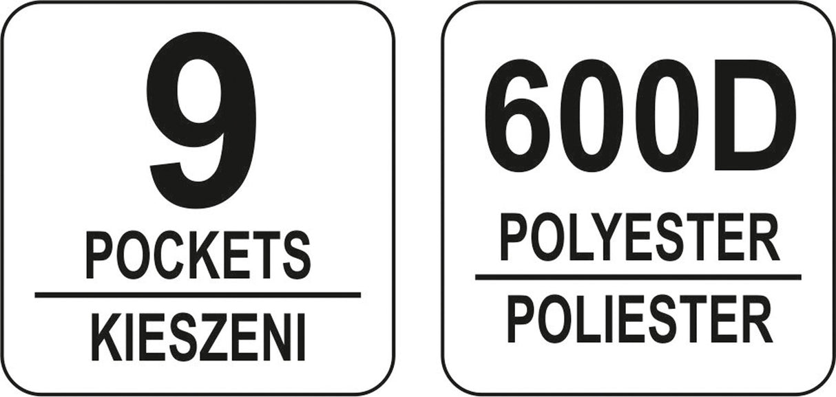 Krepšys įrankiams karkasinis su rankena 12", 9 kišenės (YT-74371)