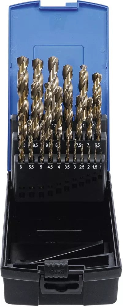 Grąžtų komplektas | HSS-G M35 kobalto plienas | 1 - 13 mm | 26 vnt. (116)