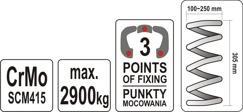 Spyruoklių suspaudėjas hidraulinis, reguliuojamas "McPherson" (YT-2535)