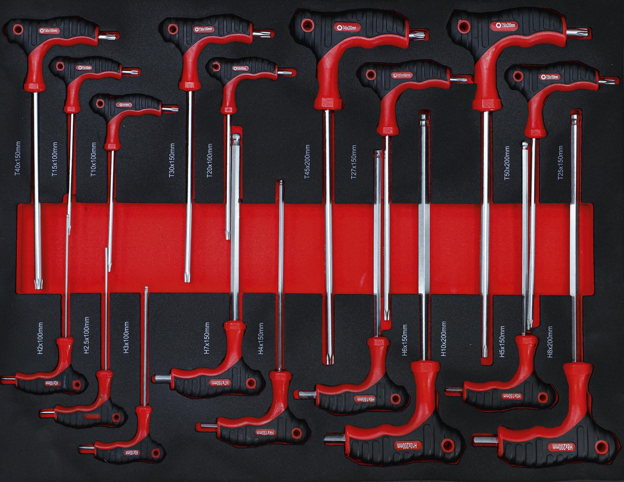 Įrankių spintelė ant ratukų | su įrankiais | 7 stalčiai | 1 šoninės durys | 250 vnt. (6058)