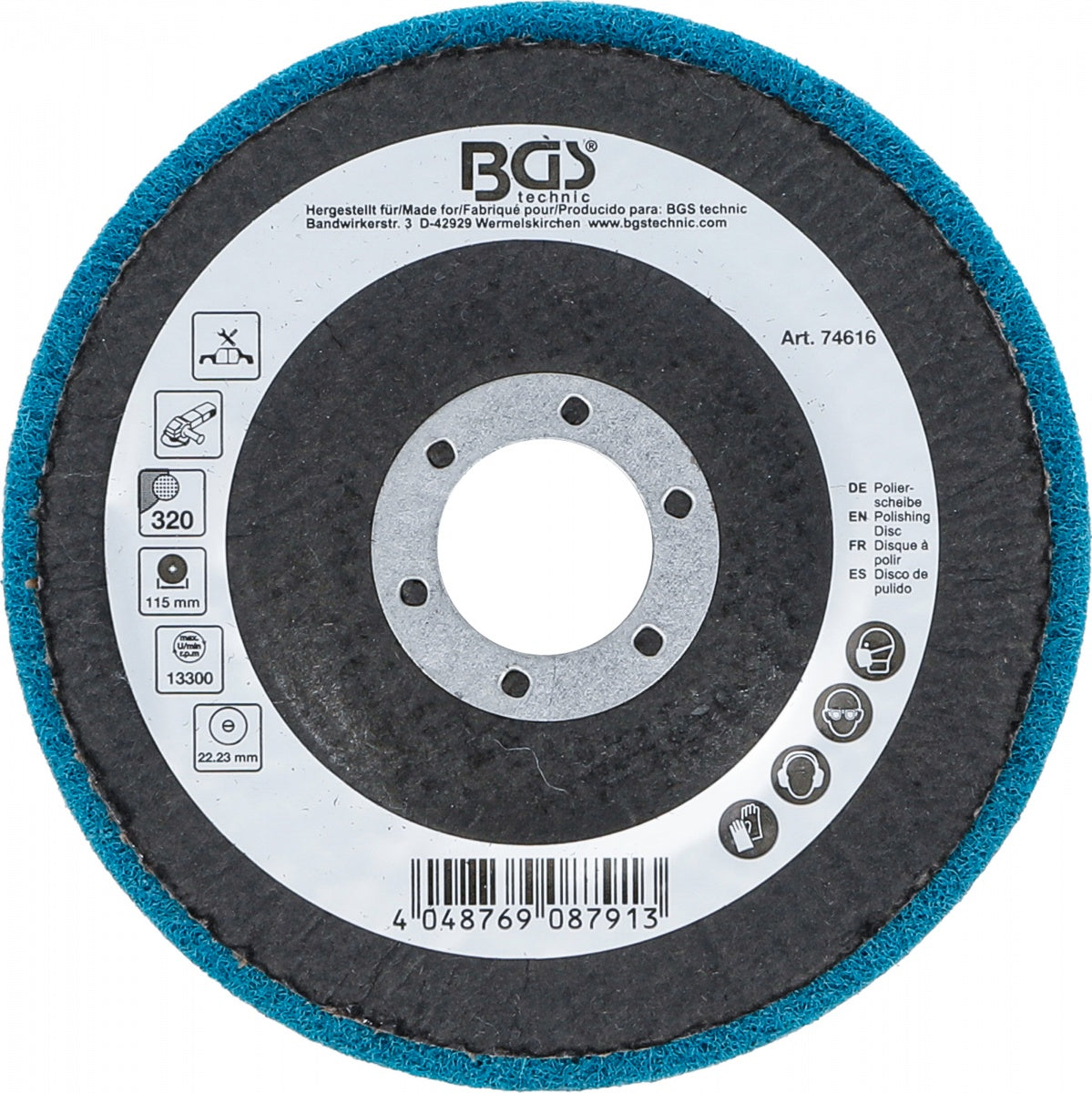 Poliravimo diskas | Aliuminio oksidas | Ø 115 mm | Grūdelių dydis 320 (74616)