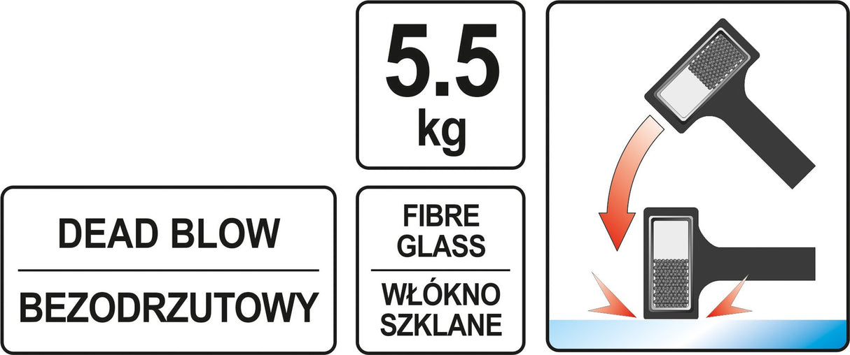 Guminis plaktukas ratų nukalimui | 5,5 kg (YT-46273)