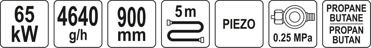 Dujinis degiklis su žarna | piezzo | 900 mm (YT-36741)