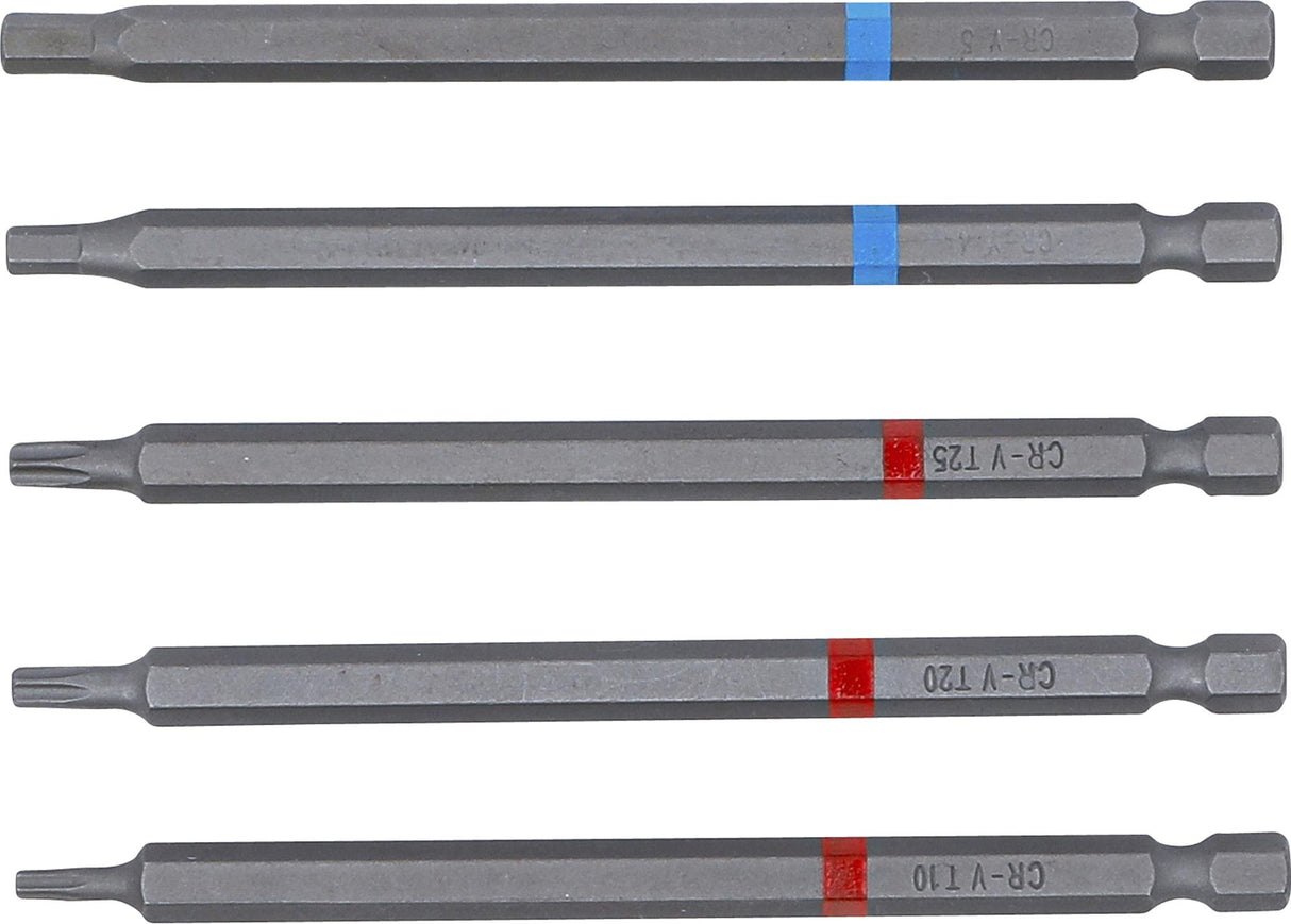 Antgalių rinkinys | 6,3 mm (1/4") | hex šešiakampis, T-Star (Torx) | 110 mm | 5 vnt. (4836)
