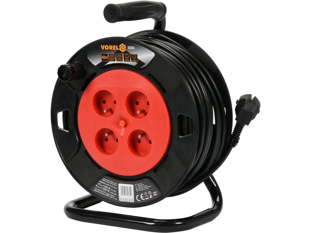 Ilgintuvas su būgnu | 4 rozetės | 25 m (82682)