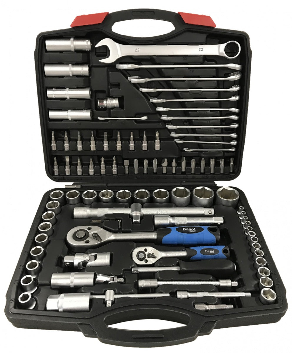 Galvučių ir raktų rinkinys | 1/4" + 1/2" | 94 vnt. (BS0094)