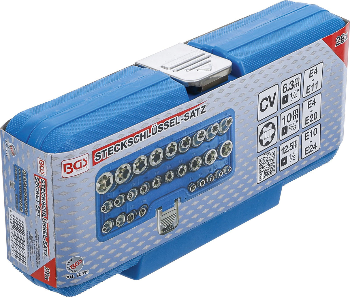 Galvučių rinkinys E-Tipas | 6.3 mm (1/4") / 12.5 mm (1/2") | | E4 - E24 | 28 vnt. (70099)