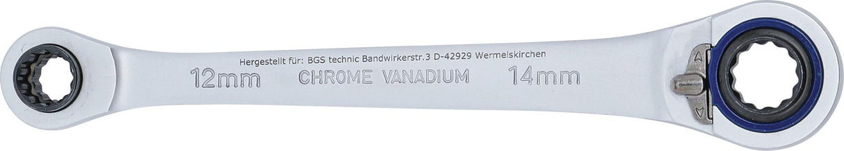 Raktas terkšlinis kilpinis | dvipusis su reversu | 4-in-1 | 10 x 12, 14 x 17 (30818)