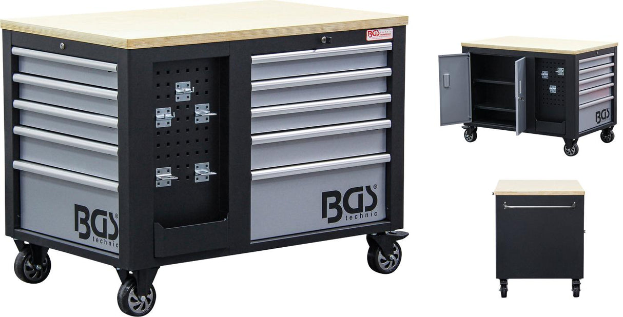 Įrankių vežimėlis | 2x 5 stalčiai | 1 spintelė | tuščia (4199)