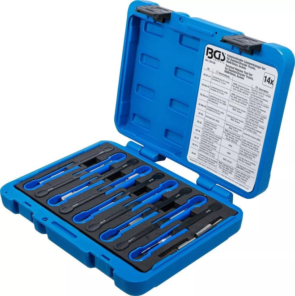 Laidų / laidynų blokų įrankių rinkinys | MAN, Volvo | 14 vnt. (60150)