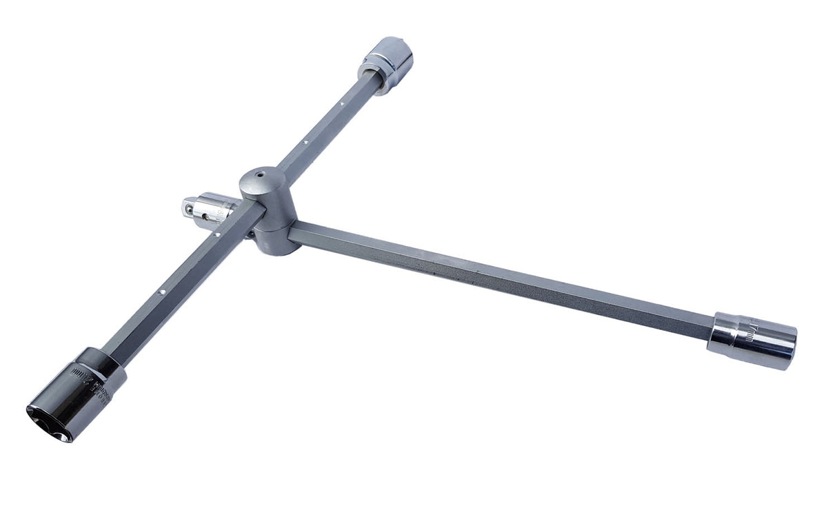 Kryžminis raktas | sudedamas/slankiojantis | 17/19/21/24 mm + 1/2" adapteris (SK2017083)