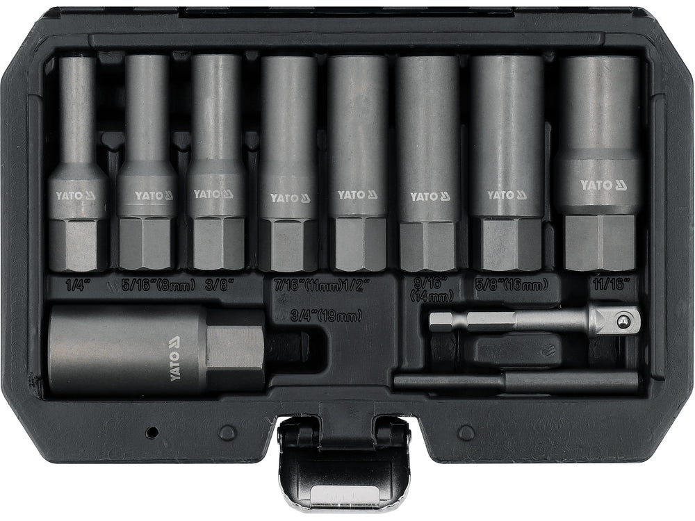 Sraigtinių ilgų galvučių, žvakių ir varžtų ištraukėjų rinkinys | 11 vnt (YT-05914)