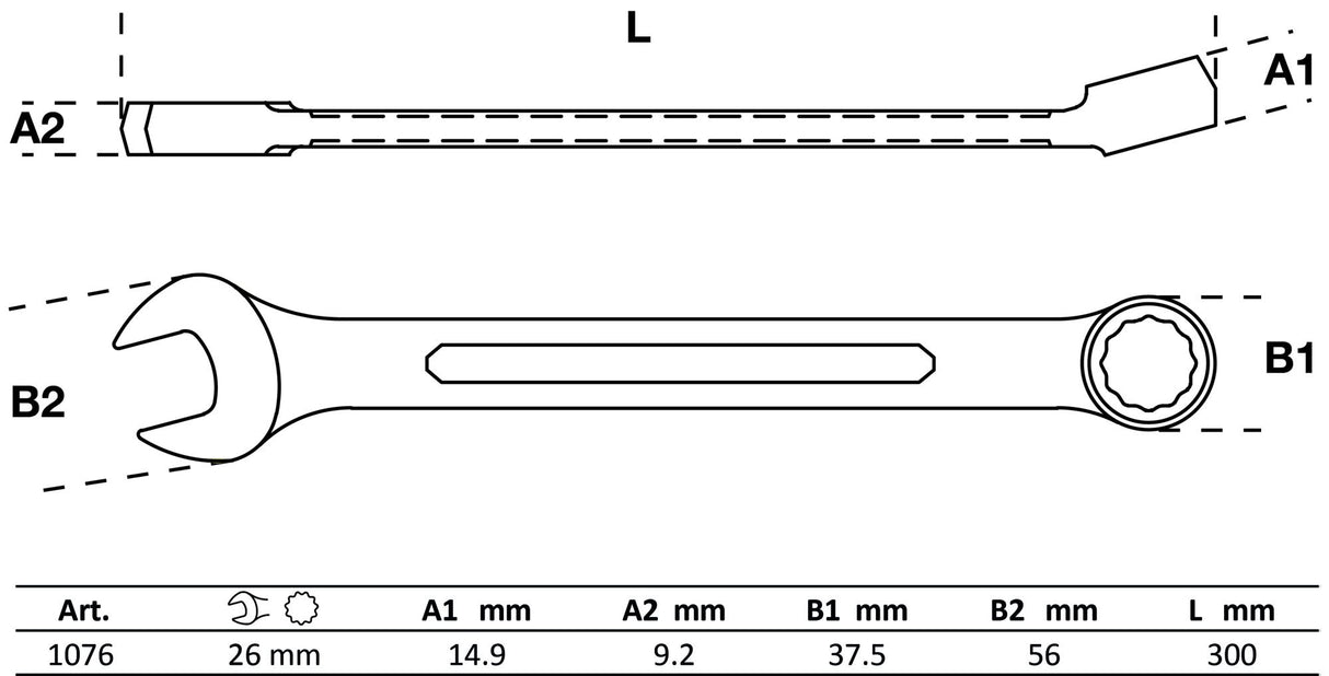 Raktas kombinuotas | 26 mm (1076)