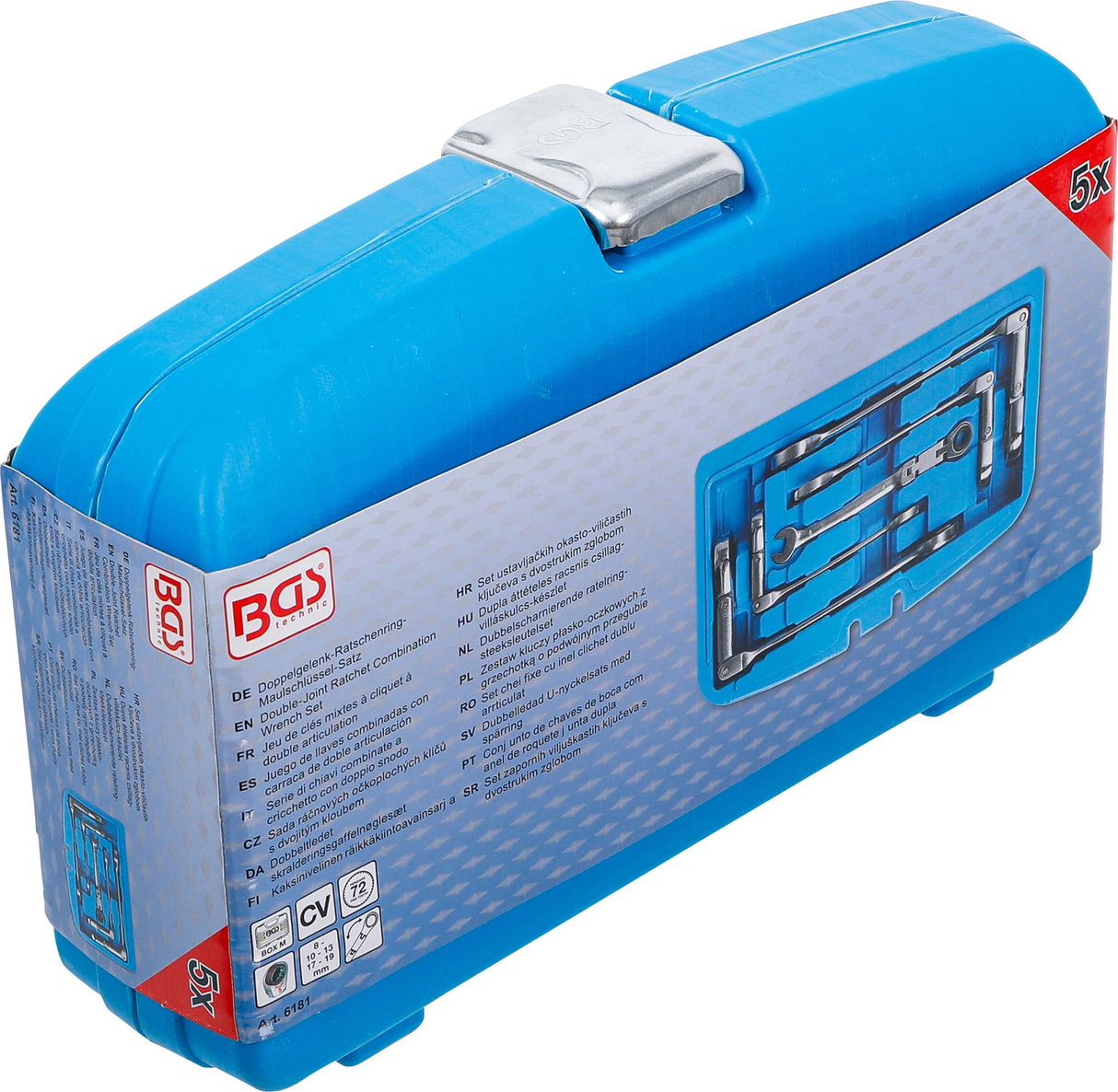 Terkšlinių raktų rinkinys | dvigubas šarnyras | 8-19 mm | 5 vnt. (6181)