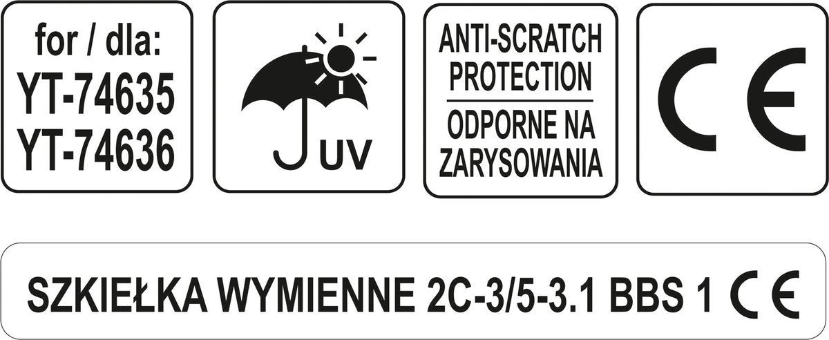 Keičiamas skydelis YT-74635 ausinėms / akiniai | pilki (YT-74637)